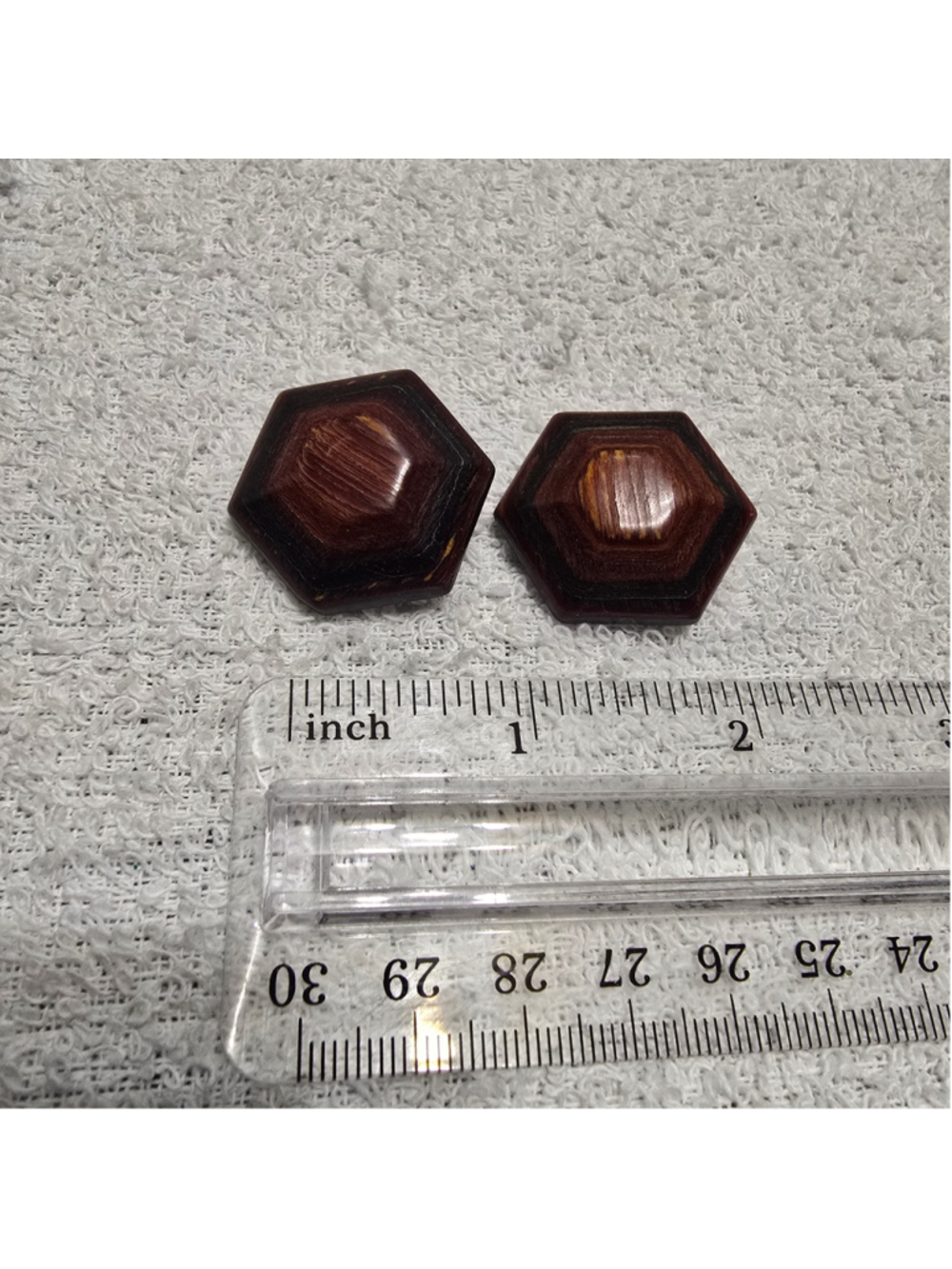 Women's Unbranded Hexagon Wood Clip-On Earrings, Brown, One Size